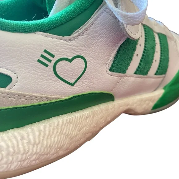 Adidas x Human Made Forum Boost Green Suede & White Low Top Sneakers - New - 10 - Picture 4 of 16